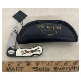 POCTET KNIFE W/CASE-'PINUP GIRL' DESIGN