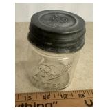 'BALL' 'HALF PINT' FRUIT/CANNING JAR W/ZINC LID