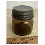 'BALL' 'HALF PINT' FRUIT/CANNING JAR W/ZINC LID/