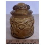 SMALL GLASS CANISTER-'MOON & STARS' DESIGN/CHECK