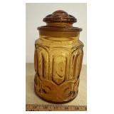 MEDIUM GLASS CANISTER-'MOON & STARS' DESIGN/CHECK