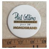 3' CONCERT COLLECTIBLE PINBACK-'PHIL COLLINS/MGM