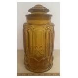 LARGE GLASS CANISTER-'MOON & STARS' DESIGN/CHECK