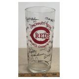 'CINCINNATI REDS' GLASS DRINK TUMBLER-CHECK OUT