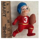 VINTAGE CHRISTMAS 'FOOTBAL PLAYER' ORNAMENT-CHECK