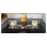 CANDLE DECOR W/MIRRORED TRAY-CHECK OUT THE PIC'S