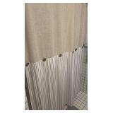 SHOWER CURTAIN W/HOOKS-'NO ROD'