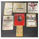 (7) 'DIFFERENT' VINTAGE 'WINE' BOTTLE LABELS-