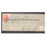 VINTAGE 'CANCELLED' BANK CHECK W/STAMP-DATED 1898