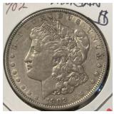 1902 MORGAN SILVER DOLLAR (90% SILVER) (XF) ***ASW