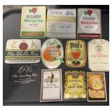 (11)  'DIFFERENT' VINTAGE 'WINE' BOTTLE LABELS-