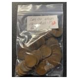 (BAG OF 50) 1920-29-P LINCOLN WHEAT BACK CENTS (G)