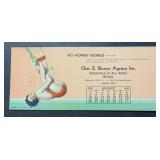 VINTAGE INK BLOTTER-'CHAS. E. SLUSSER AGENCY INC.'