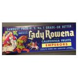 (100+ COUNT) VINTAGE CRATE LABEL-'LADY ROWENA'