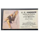 VINTAGE INK BLOTTER-'J.C. JOHNSON'
