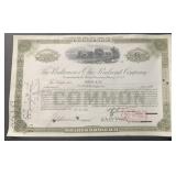 VINTAGE RAILROAD STOCK CERTIFICATE-B&O COMPANY