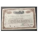 VINTAGE RAILROAD STOCK CERTIFICATE-B&O COMPANY