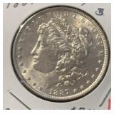 1887-P MORGAN SILVER DOLLAR (90% SILVER) ***AU-58/