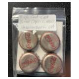 (4 COUNT) COCA-COLA BOTTLE CAPS-'HARRISONBURG, VA'