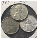 (SET) 1943-P-D-S LINCOLN 'ZINC' CENTS ***IN 2x2''s