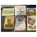 (6) 'DIFFERENT' VINTAGE 'WINE' BOTTLE LABELS-