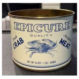 VINTAGE FOOD CAN-'EPICURE-CRAB MEAT'