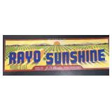 (5 COUNT) VINTAGE CRATE LABEL-'RAYO SUNSHINE'