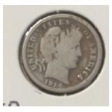 1914 BARBER DIME (90% SILVER) (GOOD) ***ASW