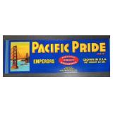 (5 COUNT) VINTAGE CRATE LABEL-'PACIFIC PRIDE'