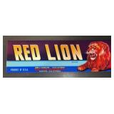 (5 COUNT) VINTAGE CRATE LABEL-'RED LION'