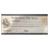 VINTAGE 'CANCELLED' BANK CHECK W/STAMP-DATED 1866