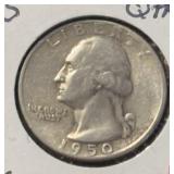 1950-S WASHINGTON QUARTER (90% SILVER) (FINE)