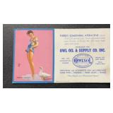 VINTAGE INK BLOTTER-'OWL OIL & SUPPLY CO. INC.'