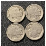 (BAG OF 4) ***NO DATE*** BUFFALO NICKELS
