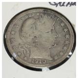 1910 BARBER QUARTER (90% SILVER) (GOOD-6)