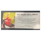 VINTAGE INK BLOTTER-WEST VIRGINIA BRICK COMPANY