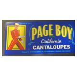 (5 COUNT) VINTAGE CRATE LABEL-PAGE BOY