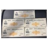 (5)VINTAGE CANCELLED BANK CHECK-DATED '1874'/FIRST