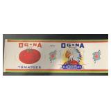 (5 COUNT) VINTAGE CAN LABEL-OG~NA/EMBOSSED