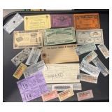 (25)VINTAGE TICKETS/PAPER ITEMS-ASSORTED/1904-1987