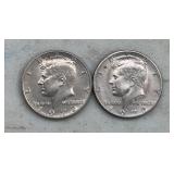 (1)1972-P & (1)1972-D KENNEDY HALF DOLLARS