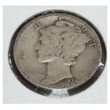 1934-D MERCURY DIME (90% SILVER) (GOOD)
