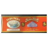 (5 COUNT) VINTAGE CAN LABEL-FERN PARK