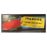 (5 COUNT) VINTAGE CRATE LABEL-IVANHOE