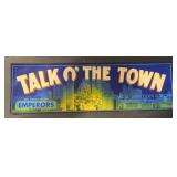 (5 COUNT) VINTAGE CRATE LABEL-TALK O' THE TOWN