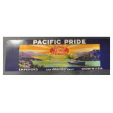 (5 COUNT) VINTAGE CRATE LABEL-PACIFIC PRIDE