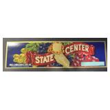 (5 COUNT) VINTAGE CRATE LABEL-STATE CENTER