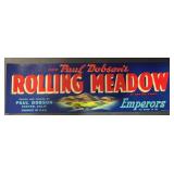 (5 COUNT) VINTAGE CRATE LABEL-ROLLING MEADOW
