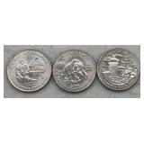 (3)D-MINT MARK WASHINGTON 'STATEHOOD' QUARTERS-