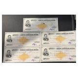 (5)VINTAGE CANCELLED BANK CHECKS-DATED '1876'/